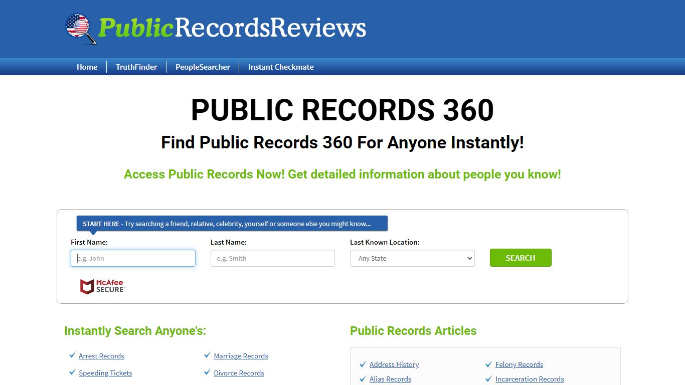 Find Public Records 360 For Anyone Instantly!